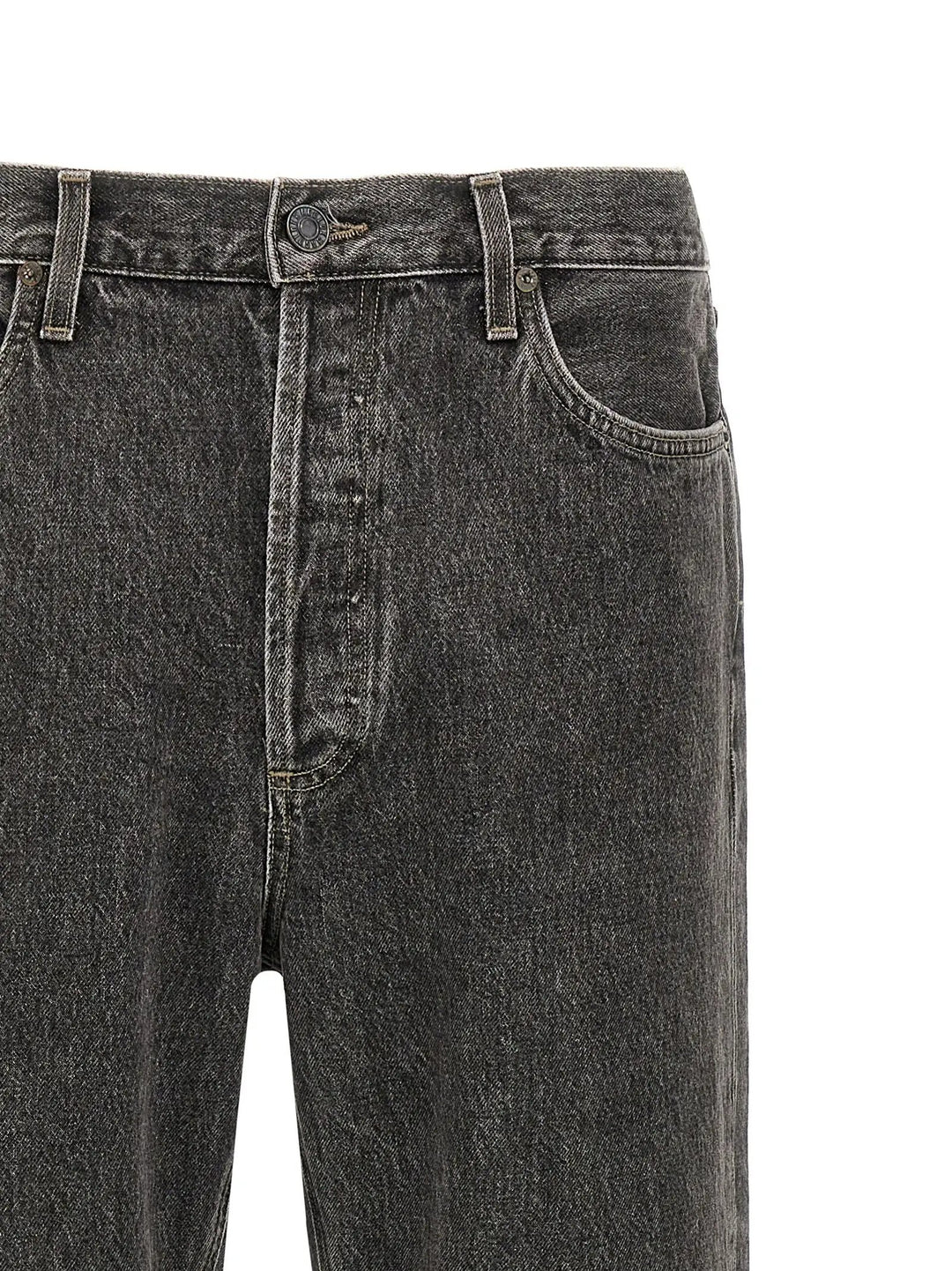 Agolde Gray Cotton Straight-Leg Jeans