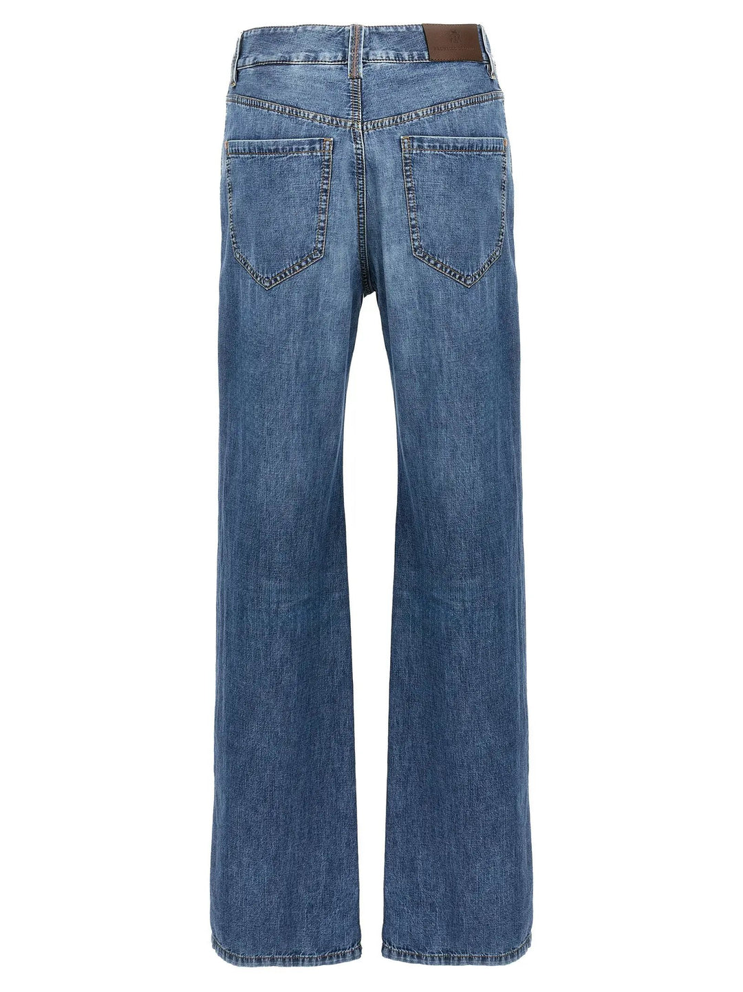 Brunello Cucinelli Blue Cotton Straight-Leg Jeans