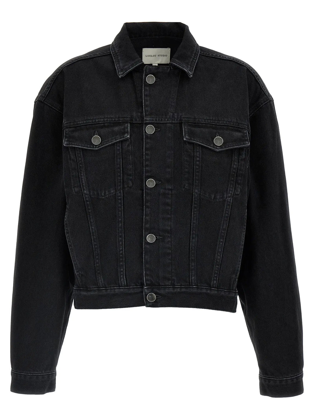 Loulou De Saison Black Organic Cotton Denim Jacket