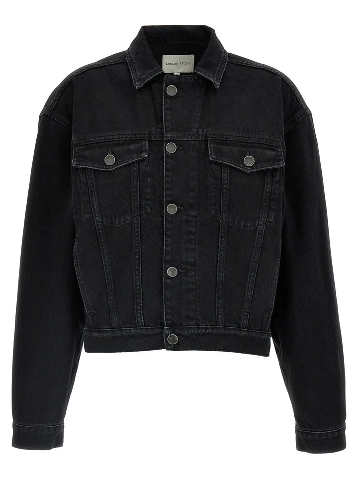 Loulou De Saison Black Organic Cotton Denim Jacket