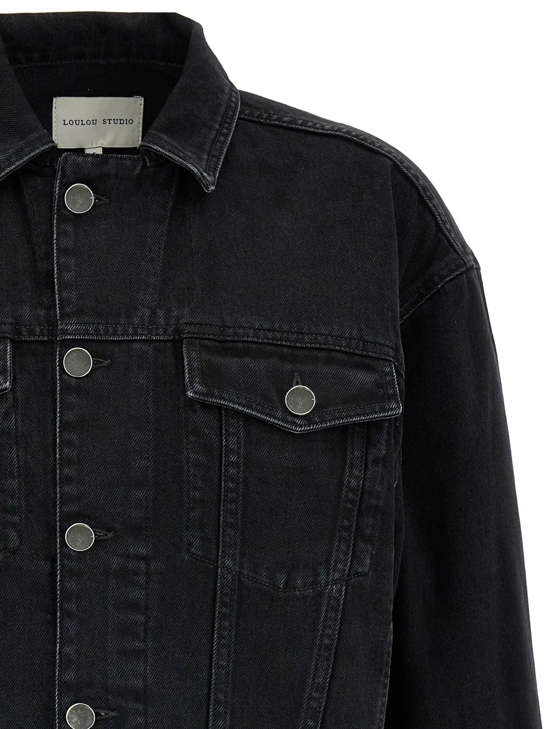 Loulou De Saison Black Organic Cotton Denim Jacket