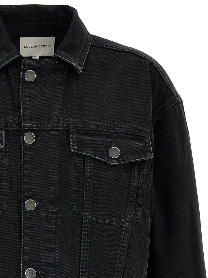 Loulou De Saison Black Organic Cotton Denim Jacket