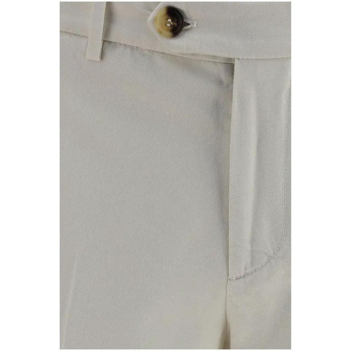Brunello Cucinelli White Cotton Casual Pants
