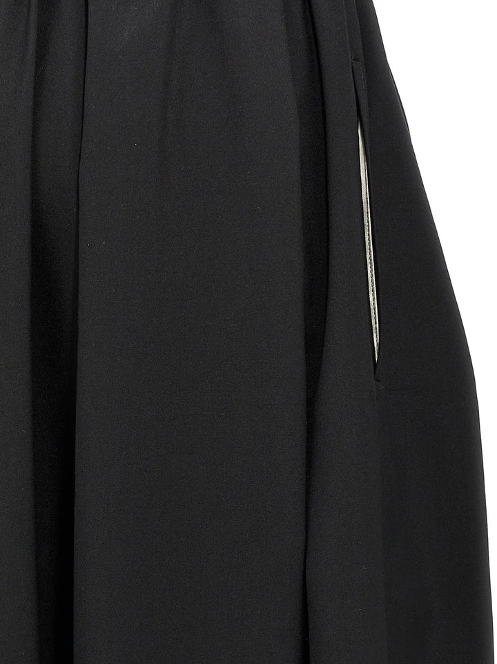 Comme Des Garçons Black Wool Midi Skirt