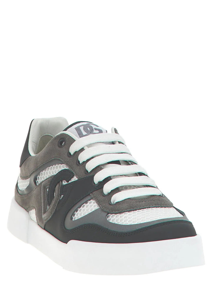 Dolce &amp; Gabbana Gray Calfskin Athletic Sneakers