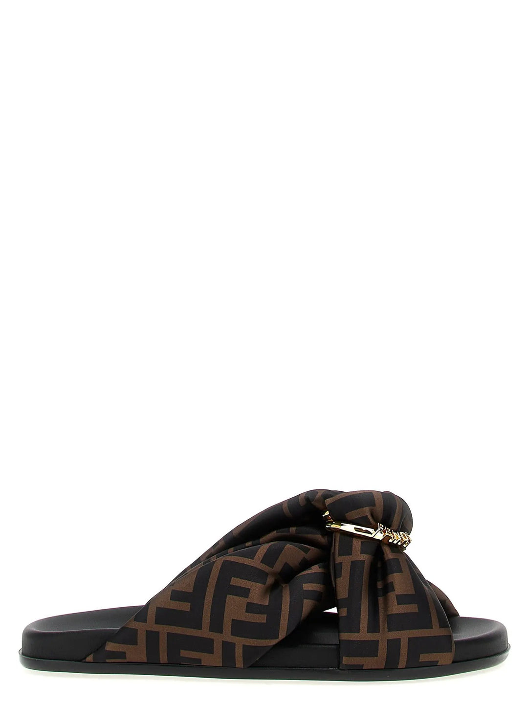 Fendi Sample Sale | Fendi Brown Polyester Slides - | Designer outlet