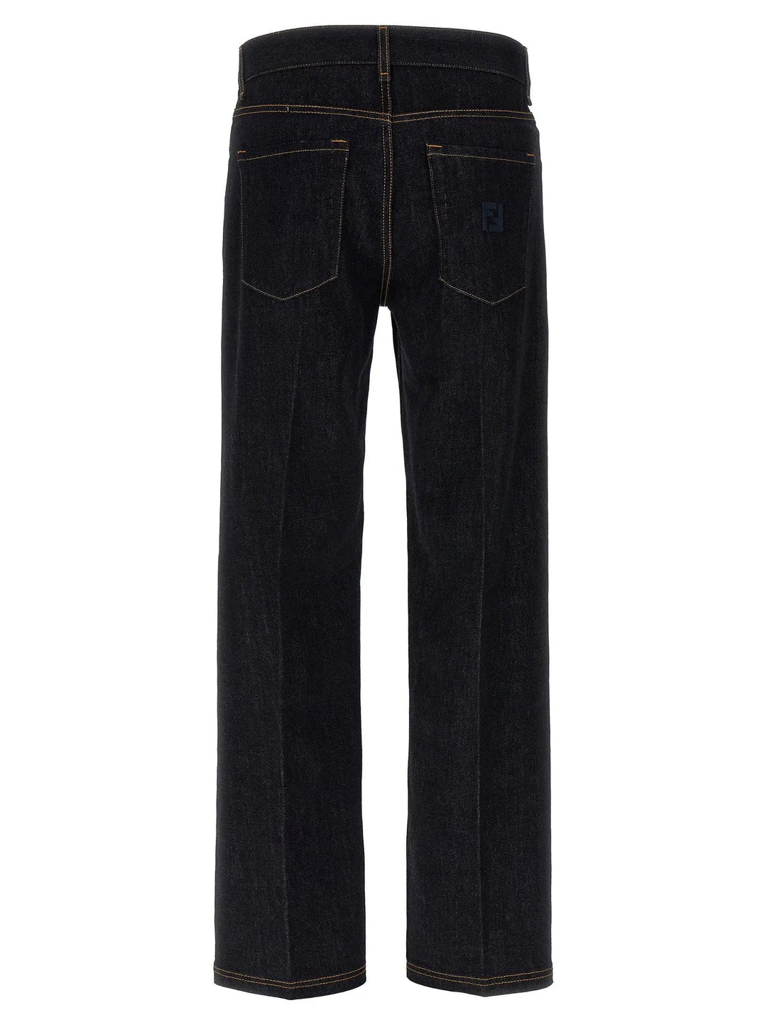 Fendi Blue Cotton Straight-Leg Jeans