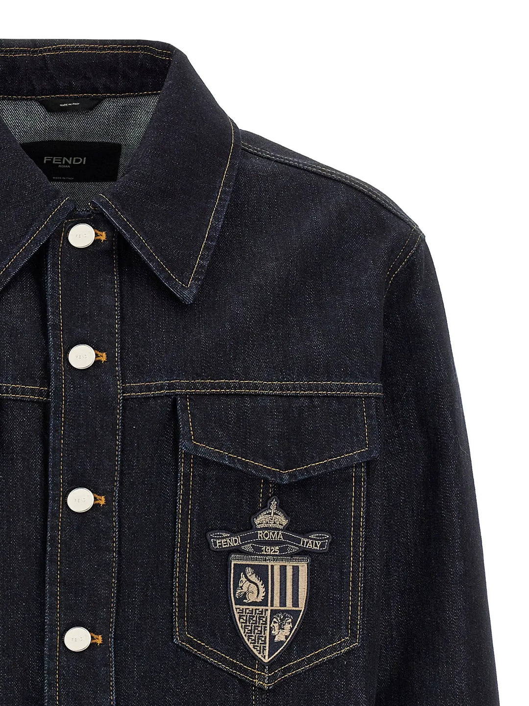 Fendi Blue Cotton Denim Jacket