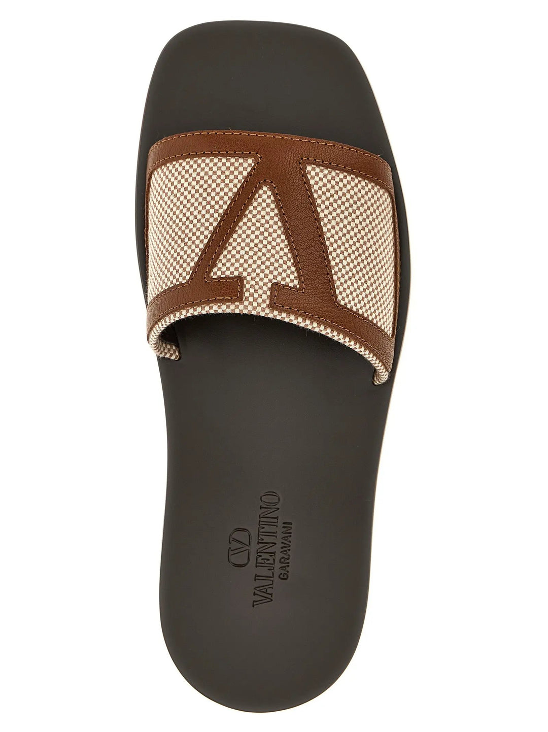 Valentino Garavani Brown Cotton Slides