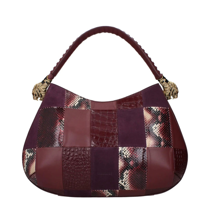 Roberto Cavalli Purple Leather Handbag