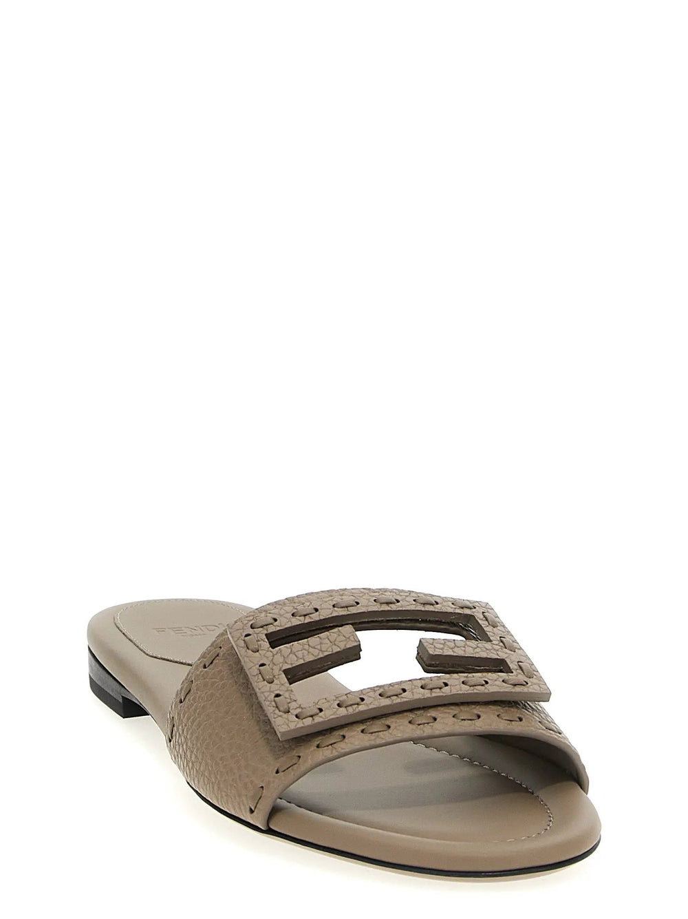 Fendi Sample Sale | Fendi Gray Calfskin Slides - | Designer outlet