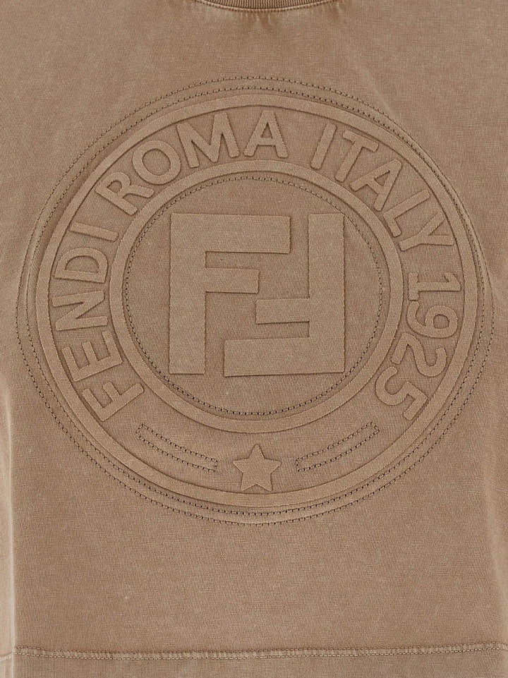 Fendi Brown Cotton T-Shirt
