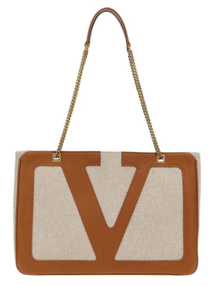 Valentino Garavani Beige Cotton Tote Bag