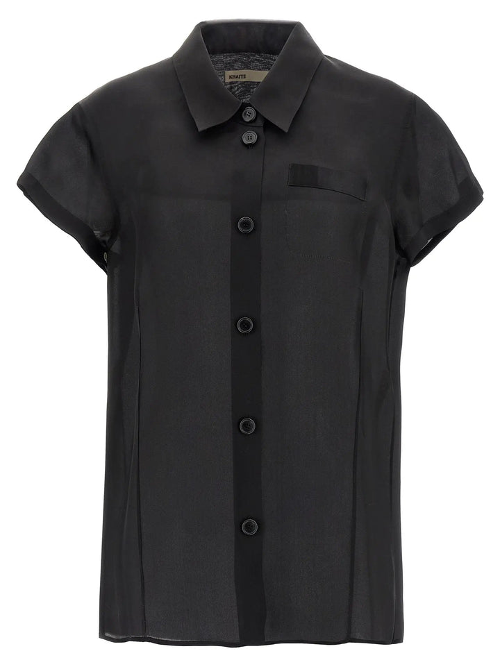 Khaite Black Silk Blouse