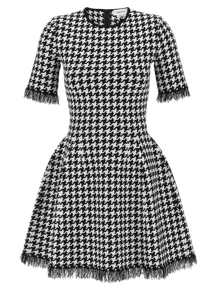 Alexander McQueen Bicolor Viscose Short Dress