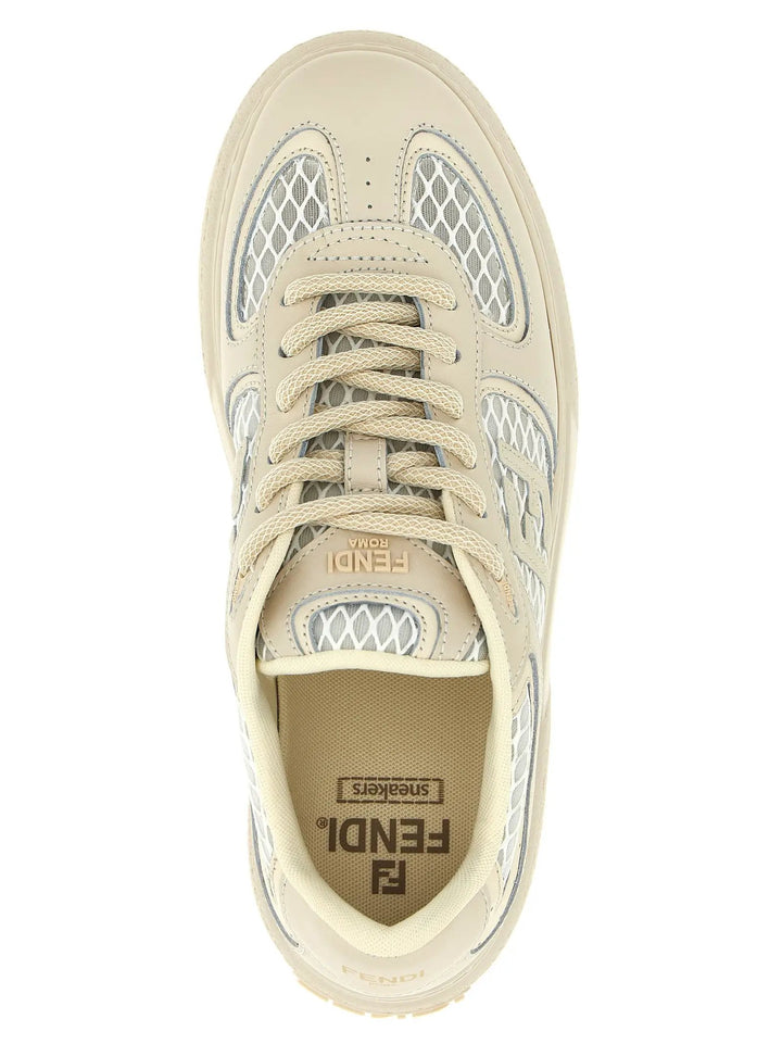 Fendi Beige Calfskin Platform Sneakers