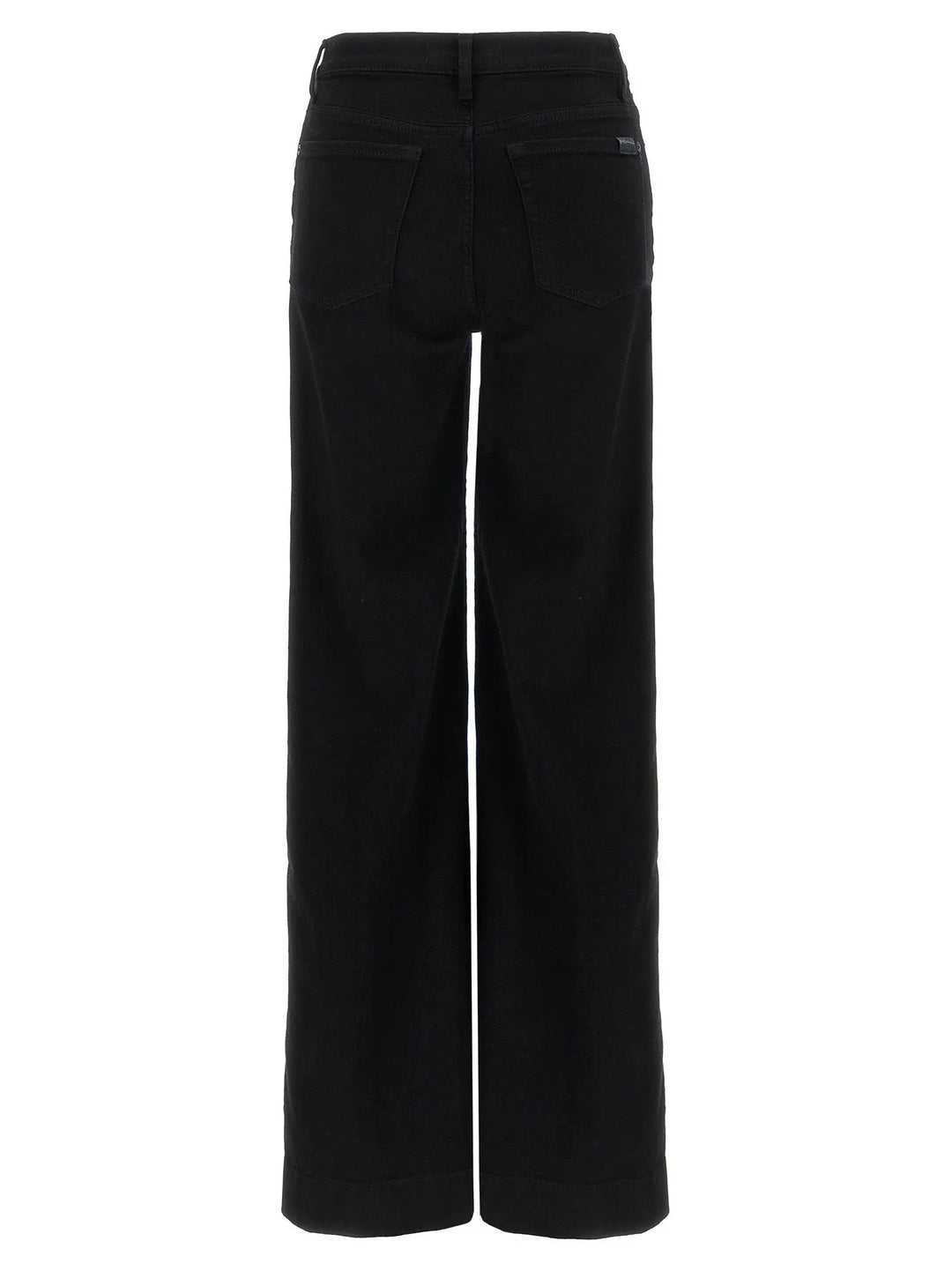 7 For All Mankind Black Cotton Flared Jeans