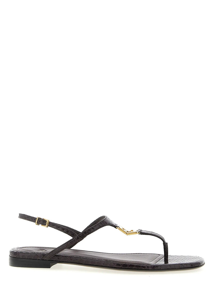 Fendi Purple Elastane Flat Sandals