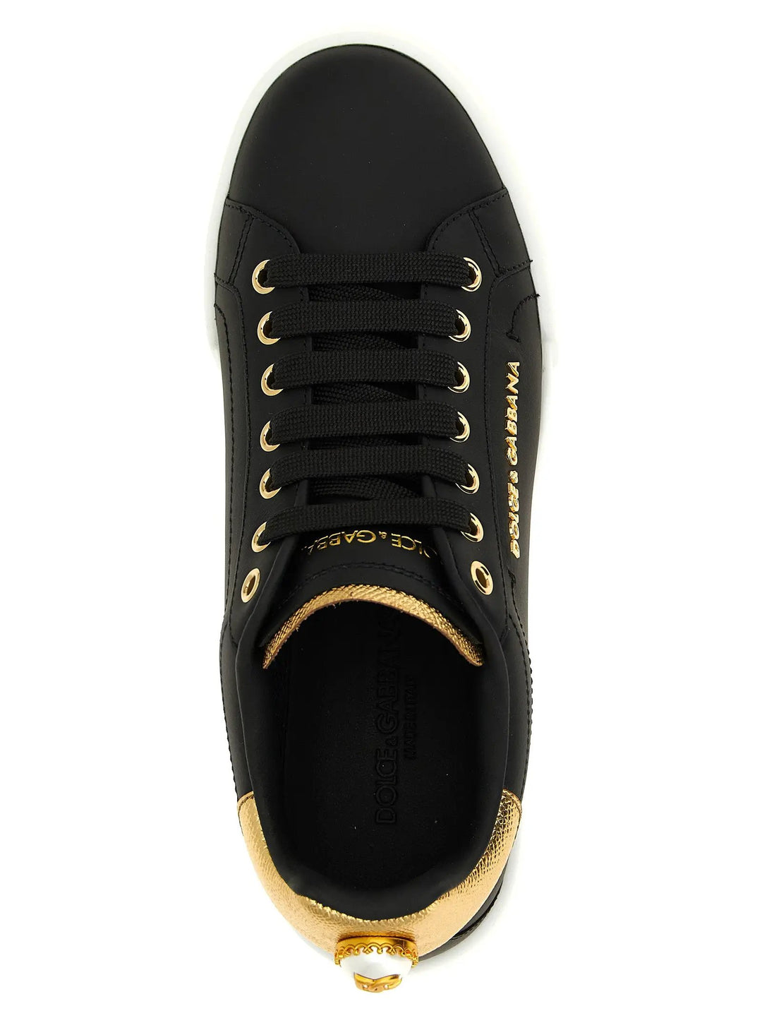 Dolce &amp; Gabbana Black Calfskin Sneakers