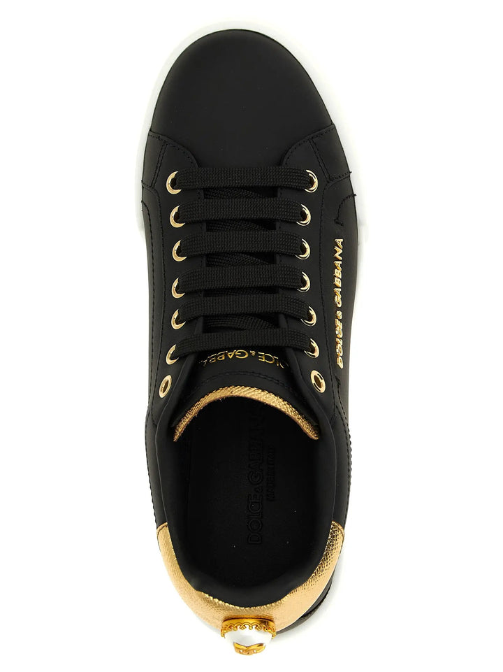 Dolce &amp; Gabbana Black Calfskin Sneakers