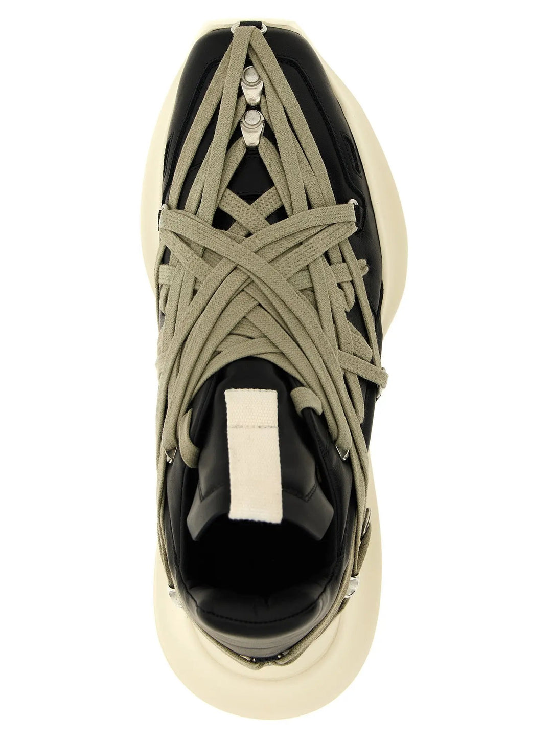 Rick Owens Black Calfskin Athletic Sneakers