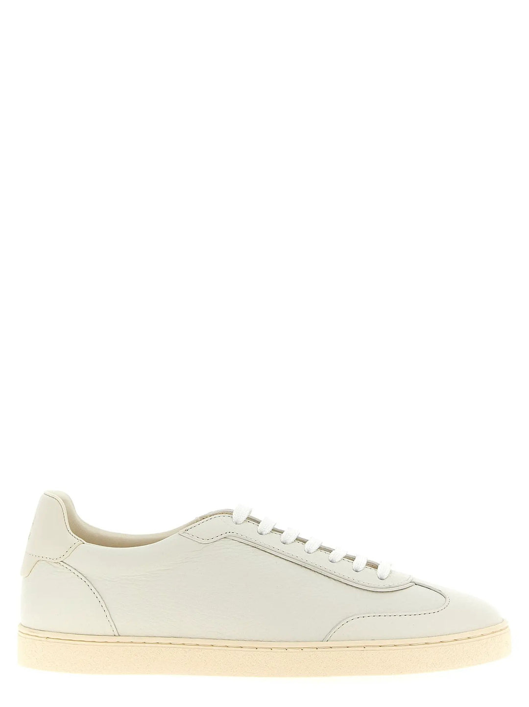 Brunello Cucinelli White Goatskin Low Top Sneakers