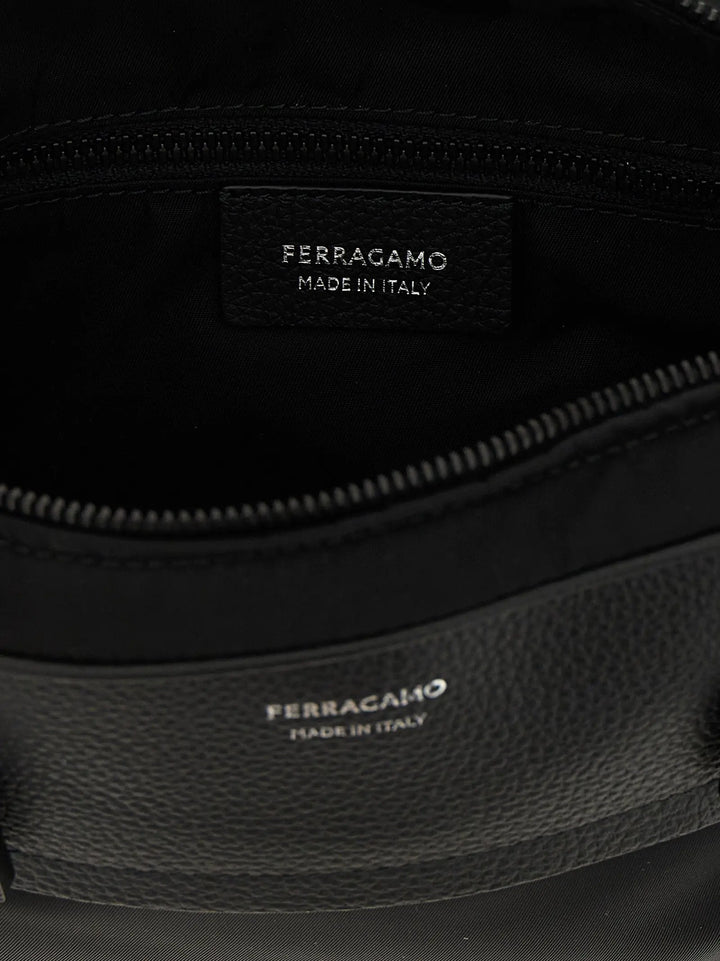 Ferragamo Black Fabric Crossbody Bag