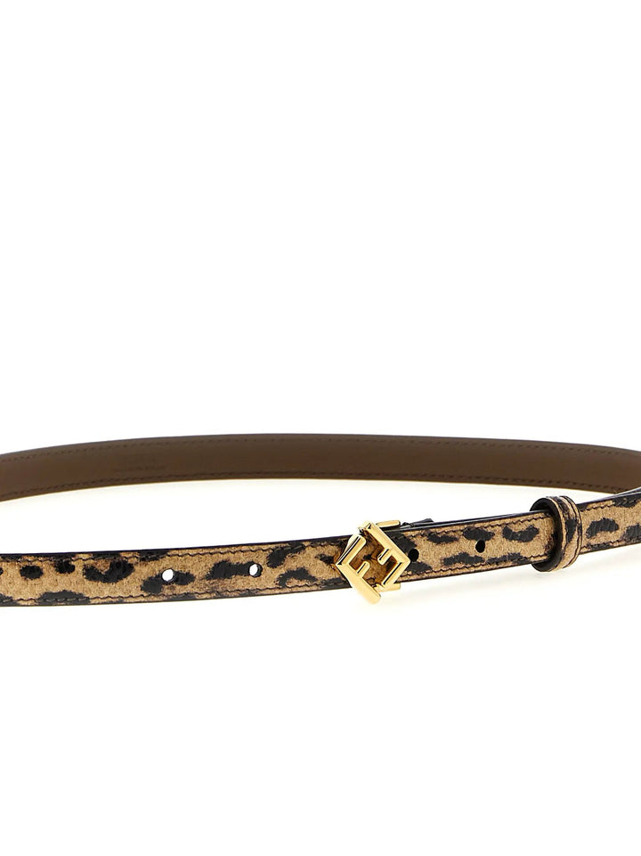 Fendi Multicolor Velvet Leather Regular Belt