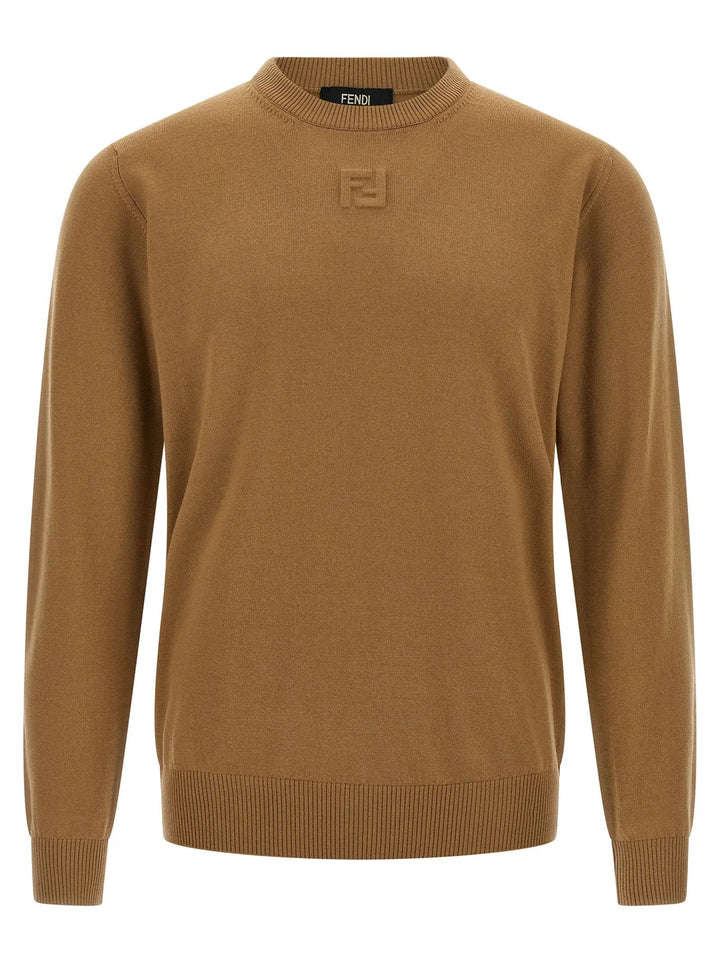 Fendi Beige Virgin Wool Cardigan