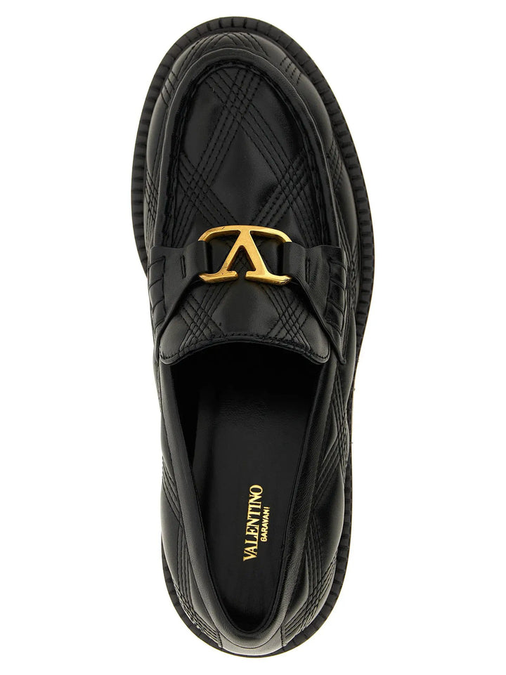 Valentino Garavani Black Lamb Leather Slip-On Loafers