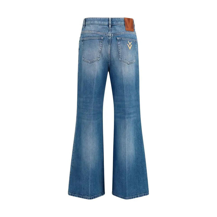 Valentino Blue Cotton Straight-Leg Jeans