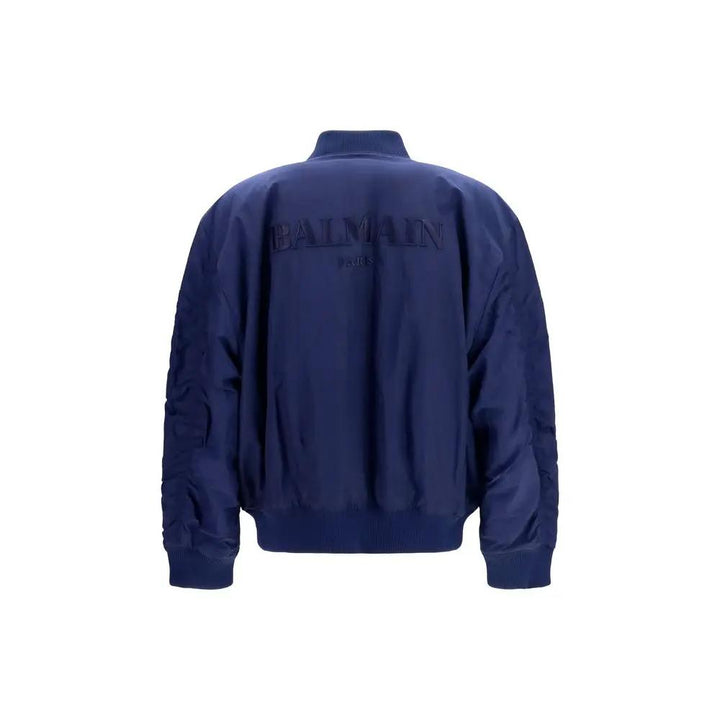 Balmain Blue Polyamide Bomber