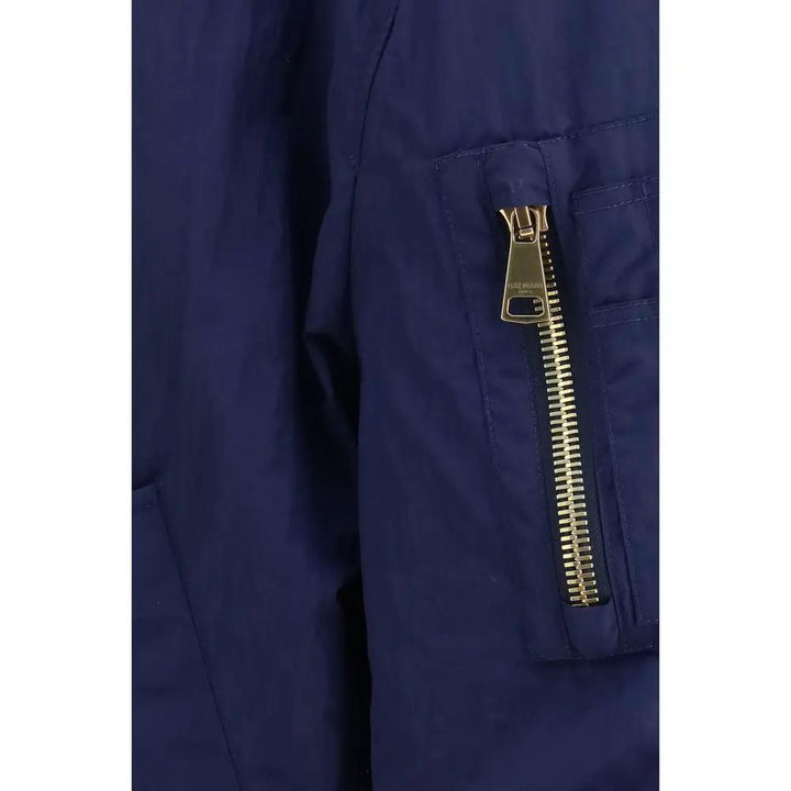 Balmain Blue Polyamide Bomber