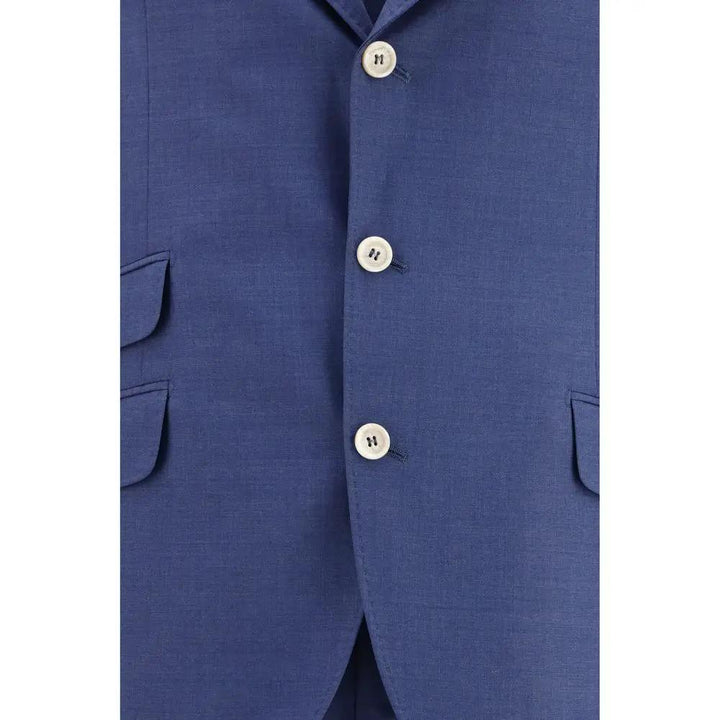 Brunello Cucinelli Blue Wool Oves Aries Two-Piece Suit