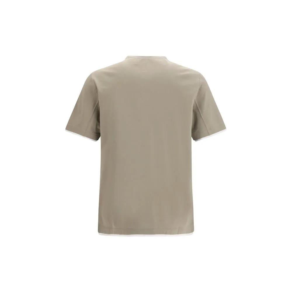 Brunello Cucinelli Bicolor Cotton T-Shirt