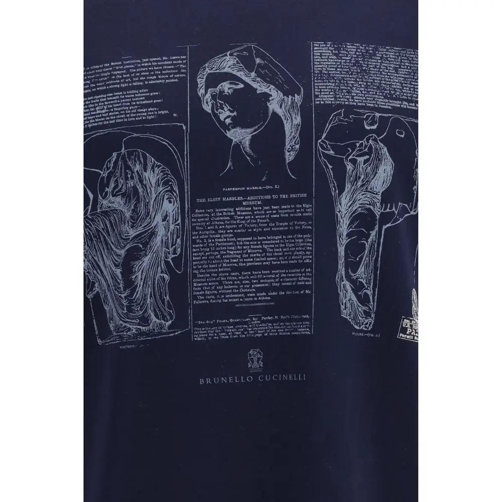 Brunello Cucinelli Blue Cotton T-Shirt