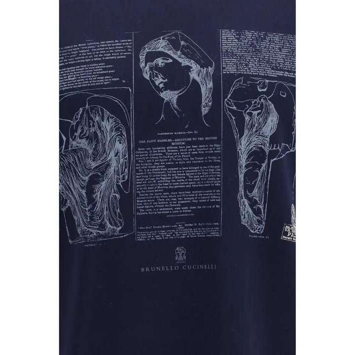 Brunello Cucinelli Blue Cotton T-Shirt