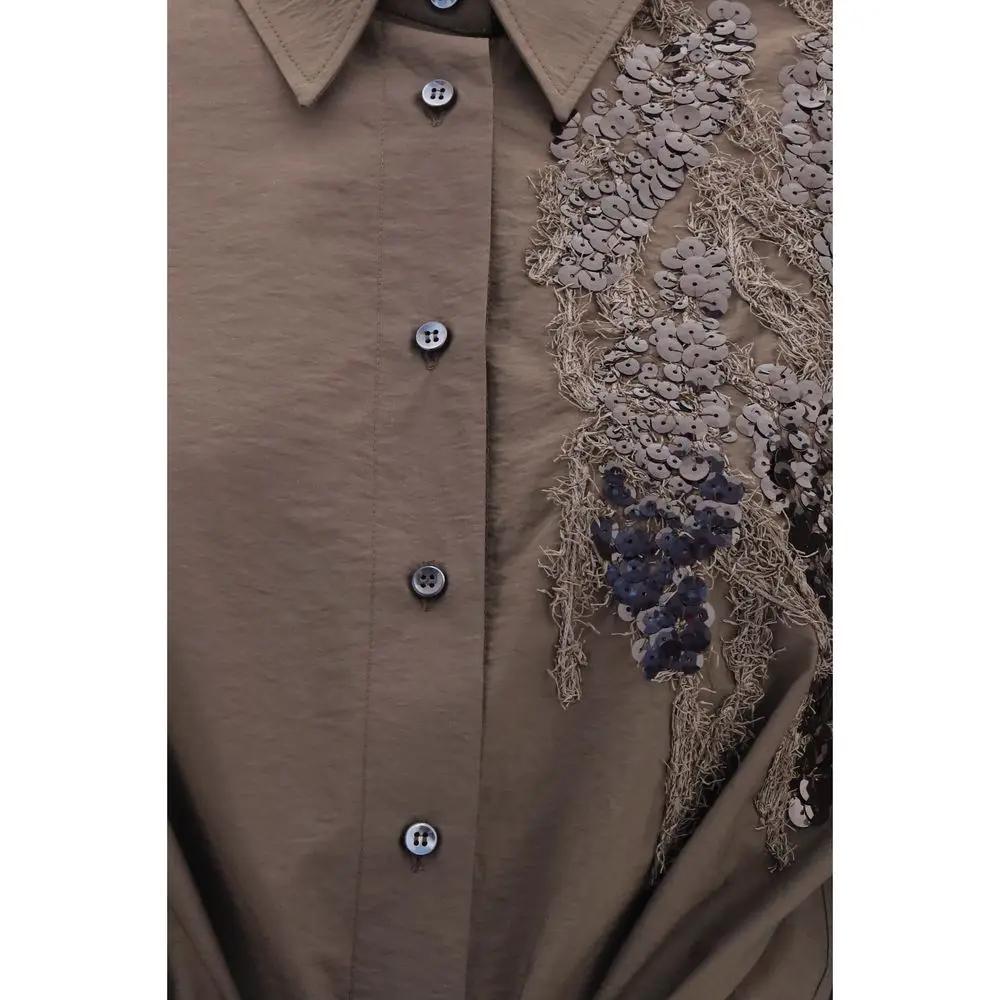 Brunello Cucinelli Brown Cotton Casual Dress