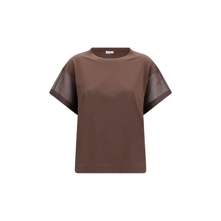 Brunello Cucinelli Brown Cotton T-Shirt
