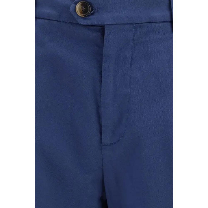 Brunello Cucinelli Blue Cotton Chino Pants