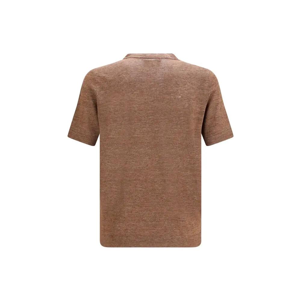 Brunello Cucinelli Sample Sale | Brunello Cucinelli Brown Linen T-Shirt - | Designer outlet