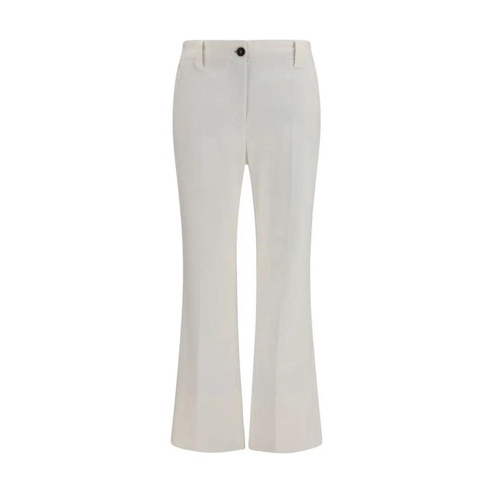 Brunello Cucinelli White Cotton Flared Pants