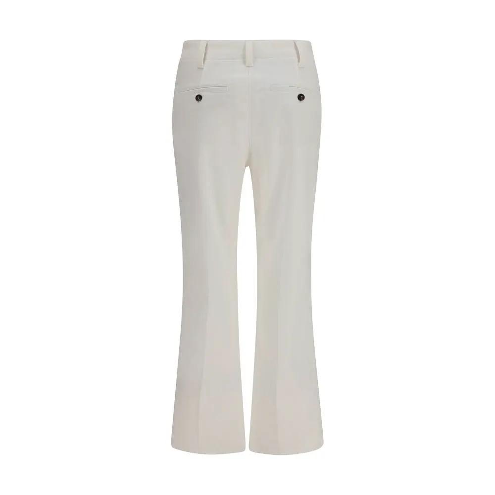 Brunello Cucinelli White Cotton Flared Pants