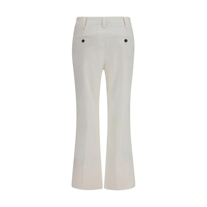 Brunello Cucinelli White Cotton Flared Pants