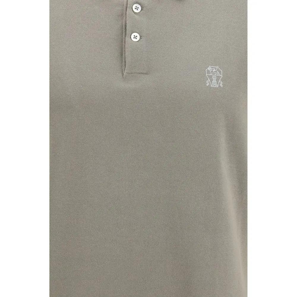 Brunello Cucinelli Bicolor Cotton Polo Shirt
