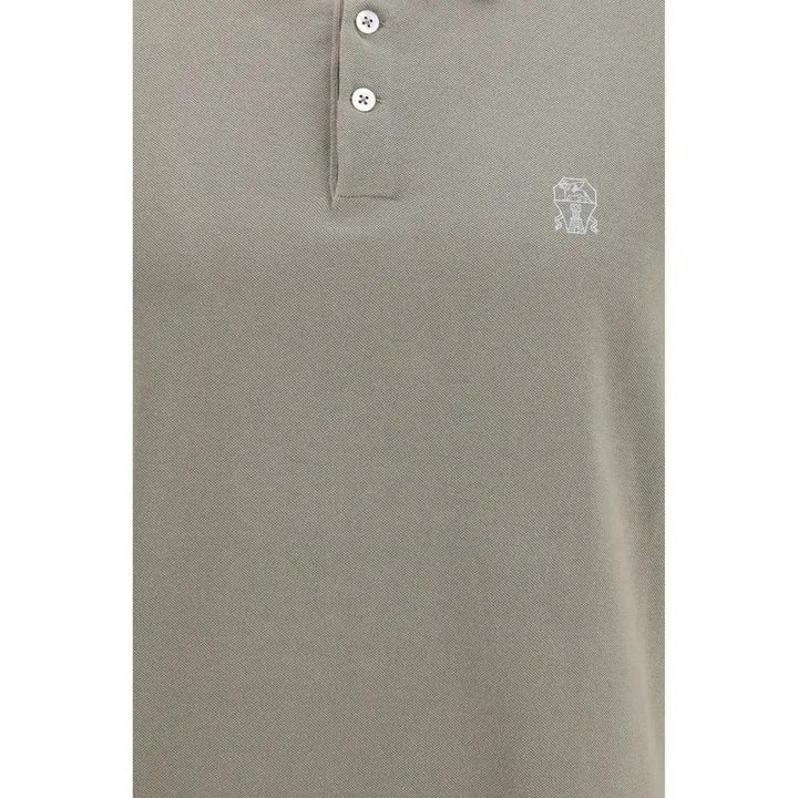 Brunello Cucinelli Bicolor Cotton Polo Shirt