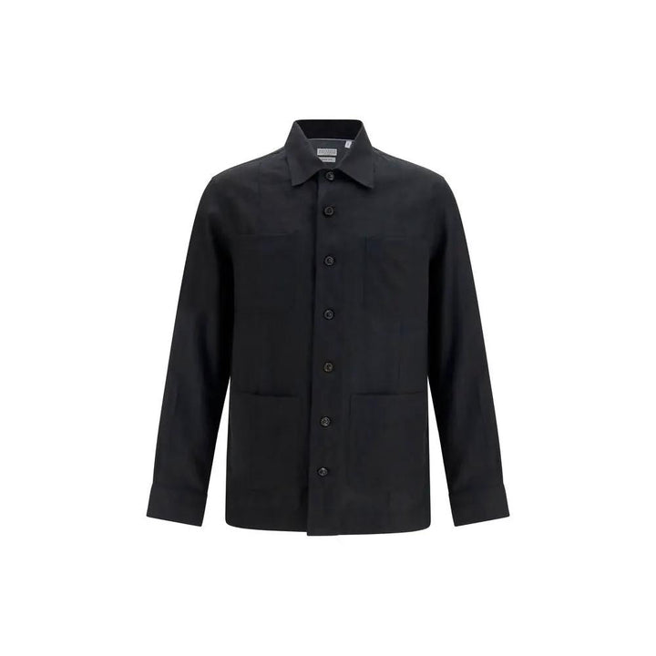 Brunello Cucinelli Black Linen Denim Jacket