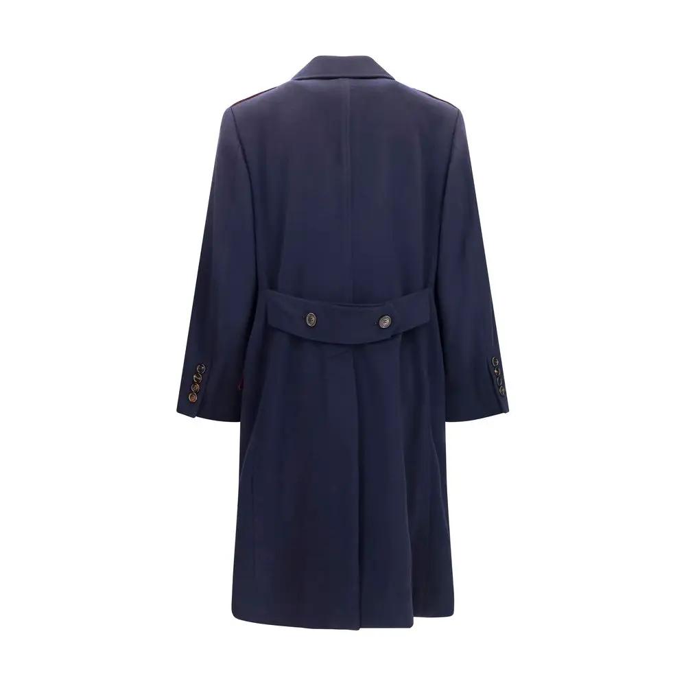 Brunello Cucinelli Sample Sale | Brunello Cucinelli Blue Wool Oves Aries Coat - | Designer outlet
