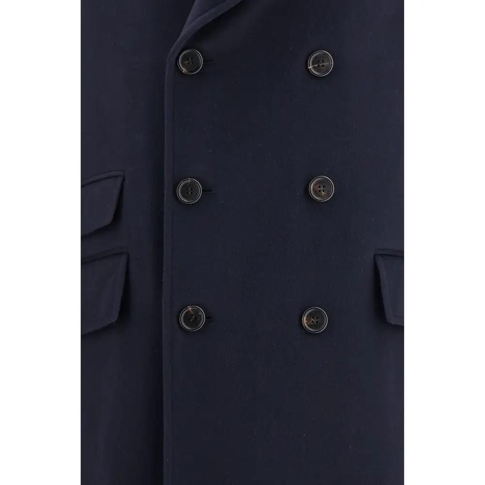 Brunello Cucinelli Sample Sale | Brunello Cucinelli Blue Wool Oves Aries Coat - | Designer outlet
