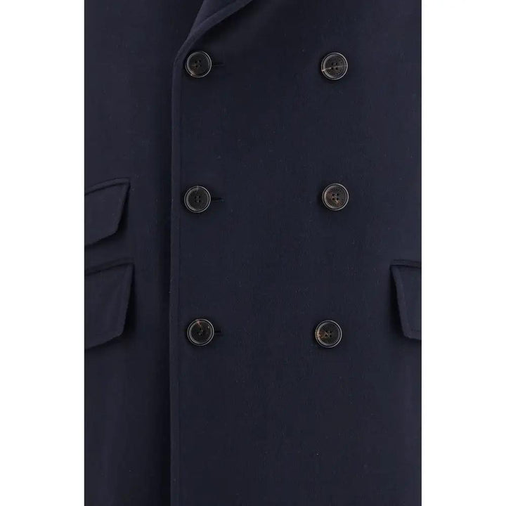 Brunello Cucinelli Sample Sale | Brunello Cucinelli Blue Wool Oves Aries Coat - | Designer outlet